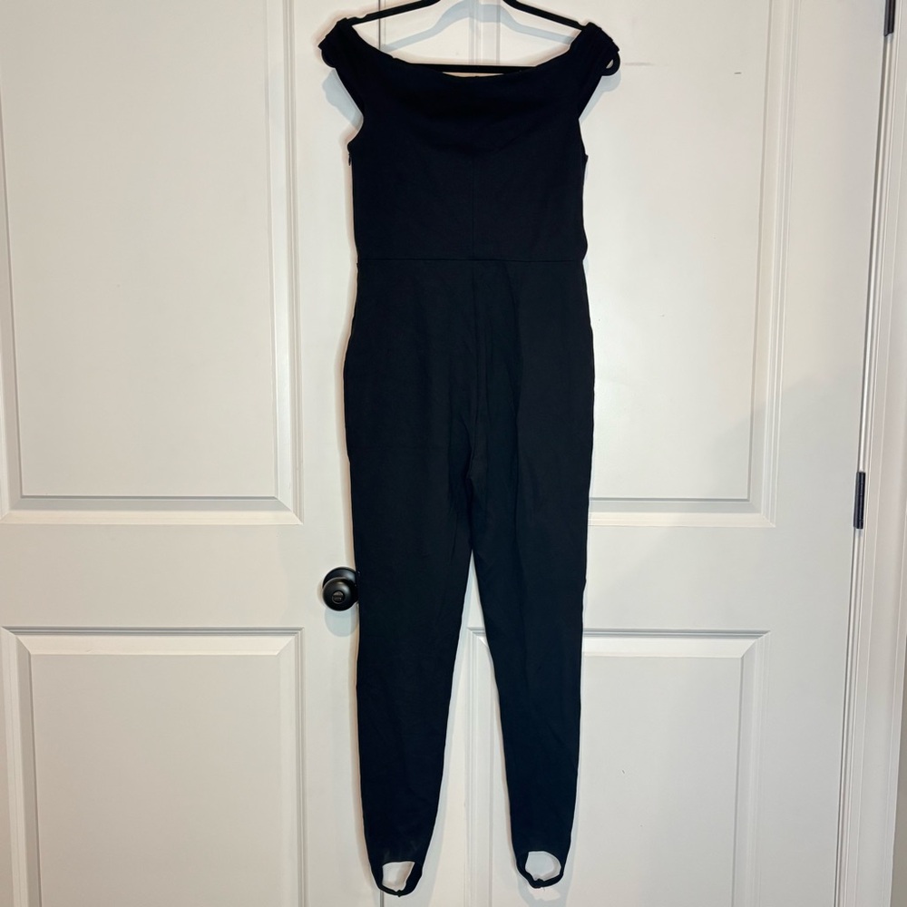 Reformation Black Off-Shoulder Slim Jumpsuit - Picture 9 of 13